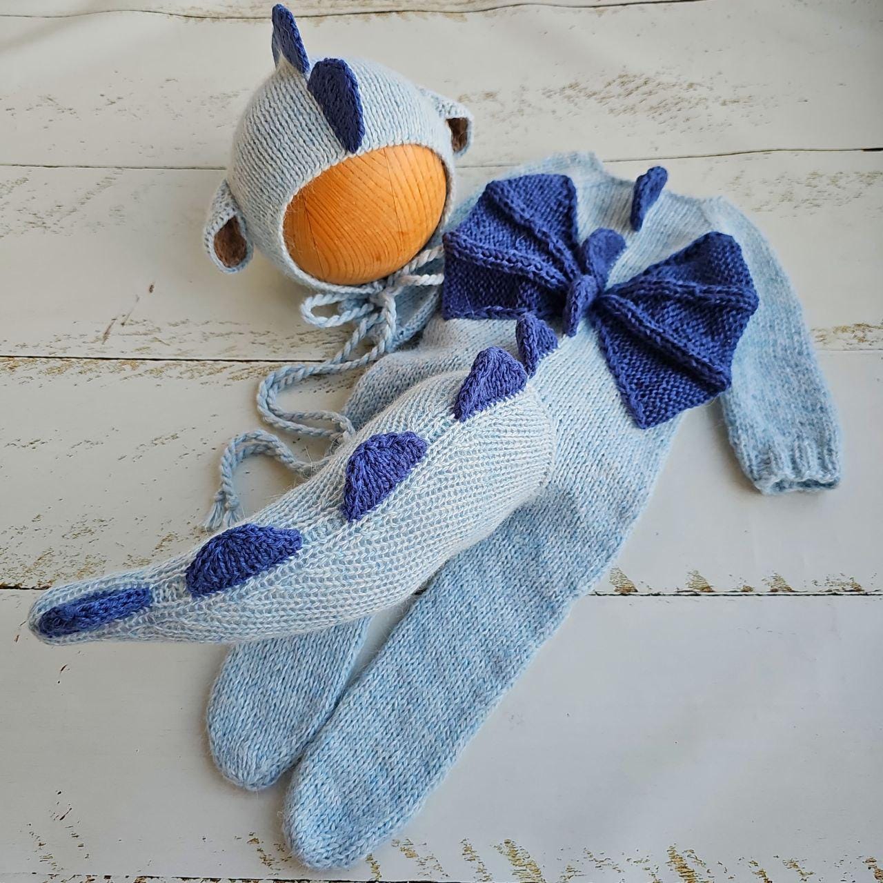 6 colors!!! Newborn Dragon hat and romper / Baby Photo props - Image 3