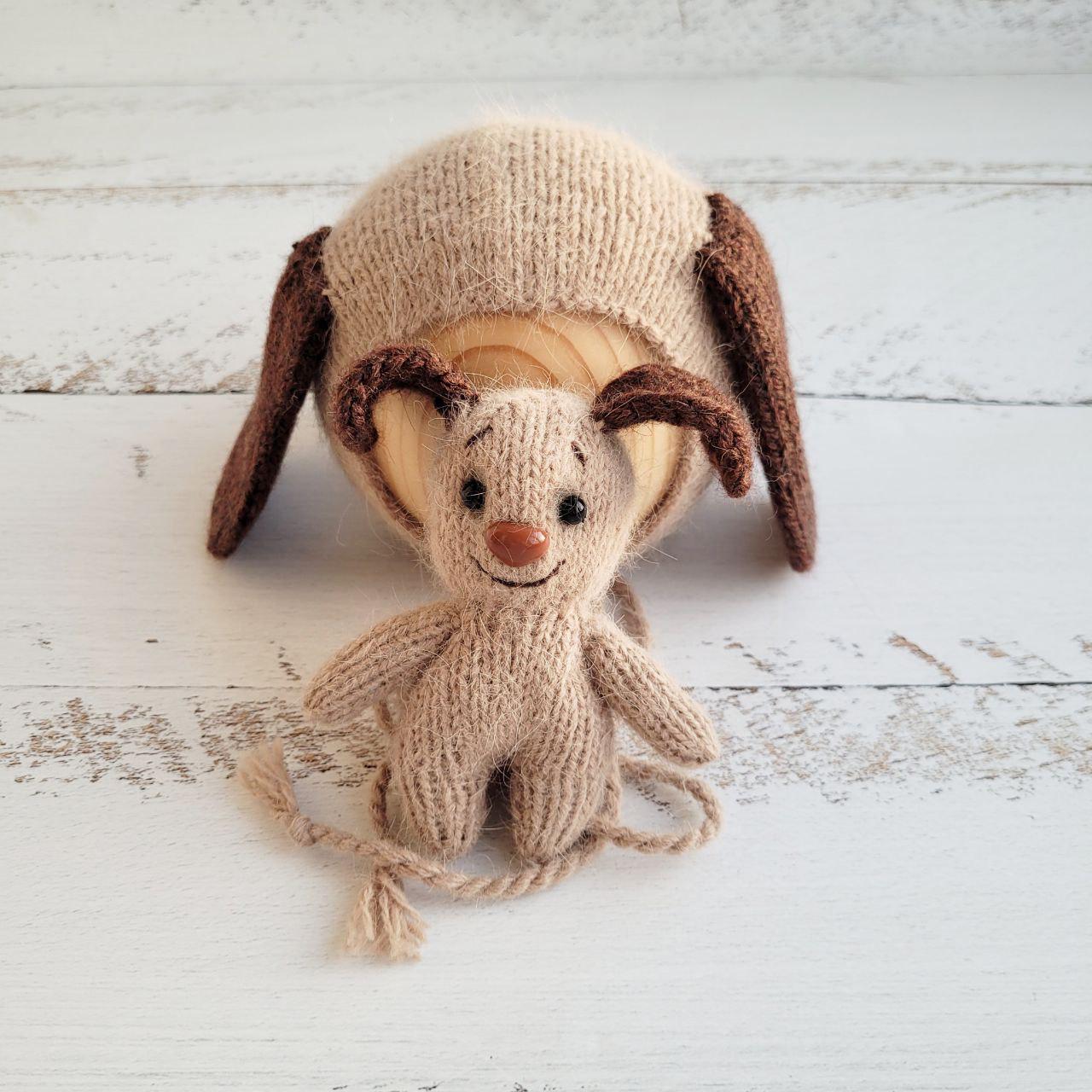 Newborn puppy and romper / dog bonnet / Newborn photo props - Image 6