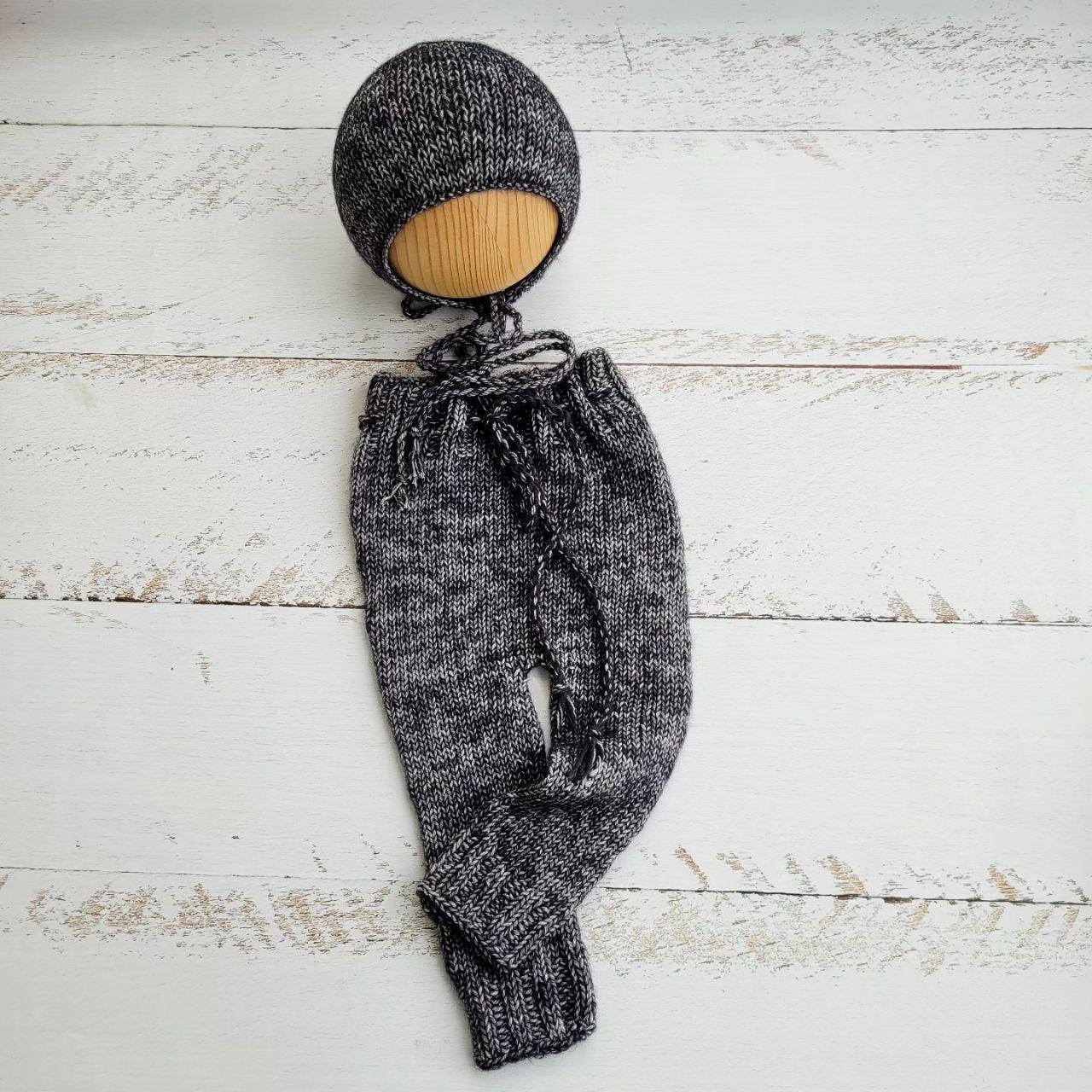 Bat bonnet, romper, wrap, toy. Halloween outfit. Newborn photo props - Image 3