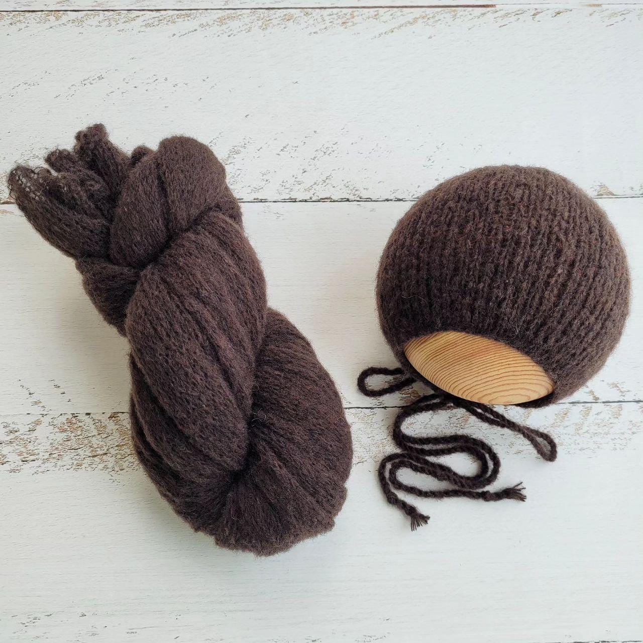 Long Newborn Knitted Wrap and Bonnet, Boy girl photo props - Image 5