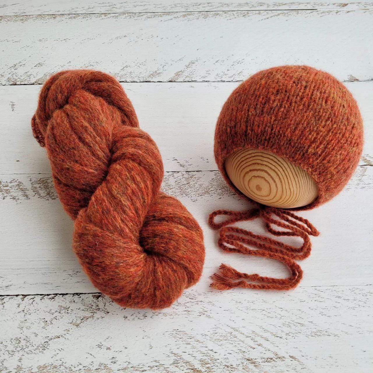 Long Newborn Knitted Wrap and Bonnet, Boy girl photo props - Image 8