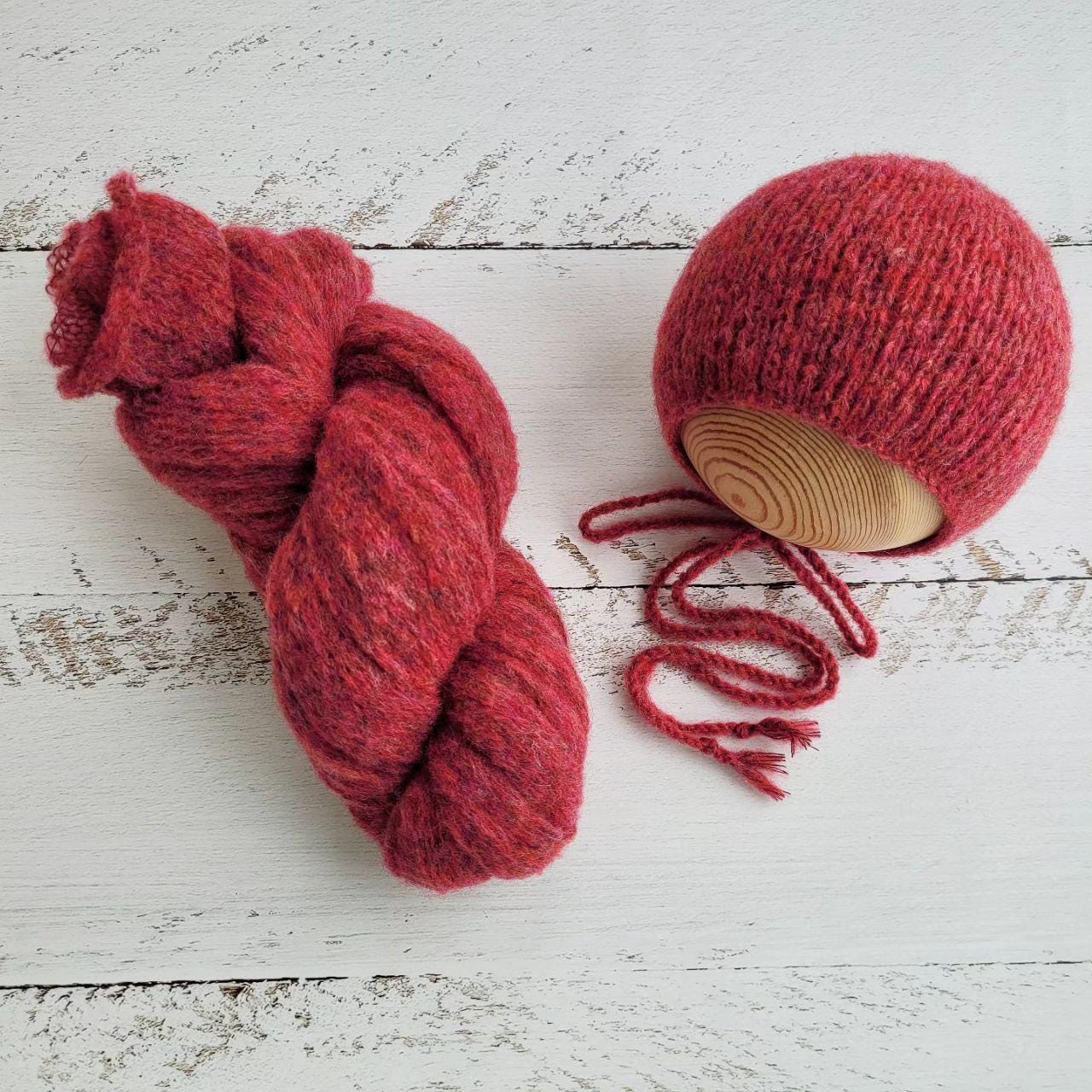 Long Newborn Knitted Wrap and Bonnet, Boy girl photo props - Image 7